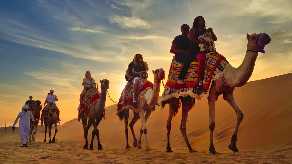 Premium Red Dunes Safari with Camel Ride &amp; 3 Cuisines at Al Khayma Camp - Image 1